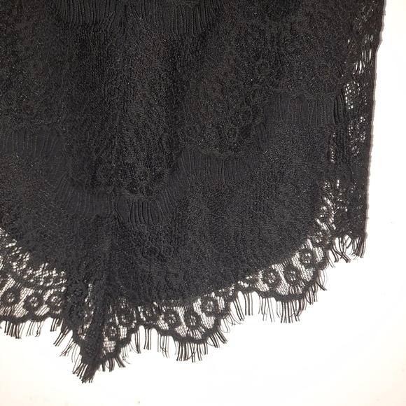 FREE PEOPLE Lace Mini Dress Slip Bodycon Eyelash Lace Halter Black LBD XS 0 2 - Picture 8 of 10